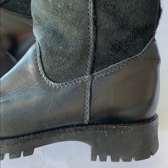 Black Leather & Sheep Skin Snow Boots - Picture 3 of 3
